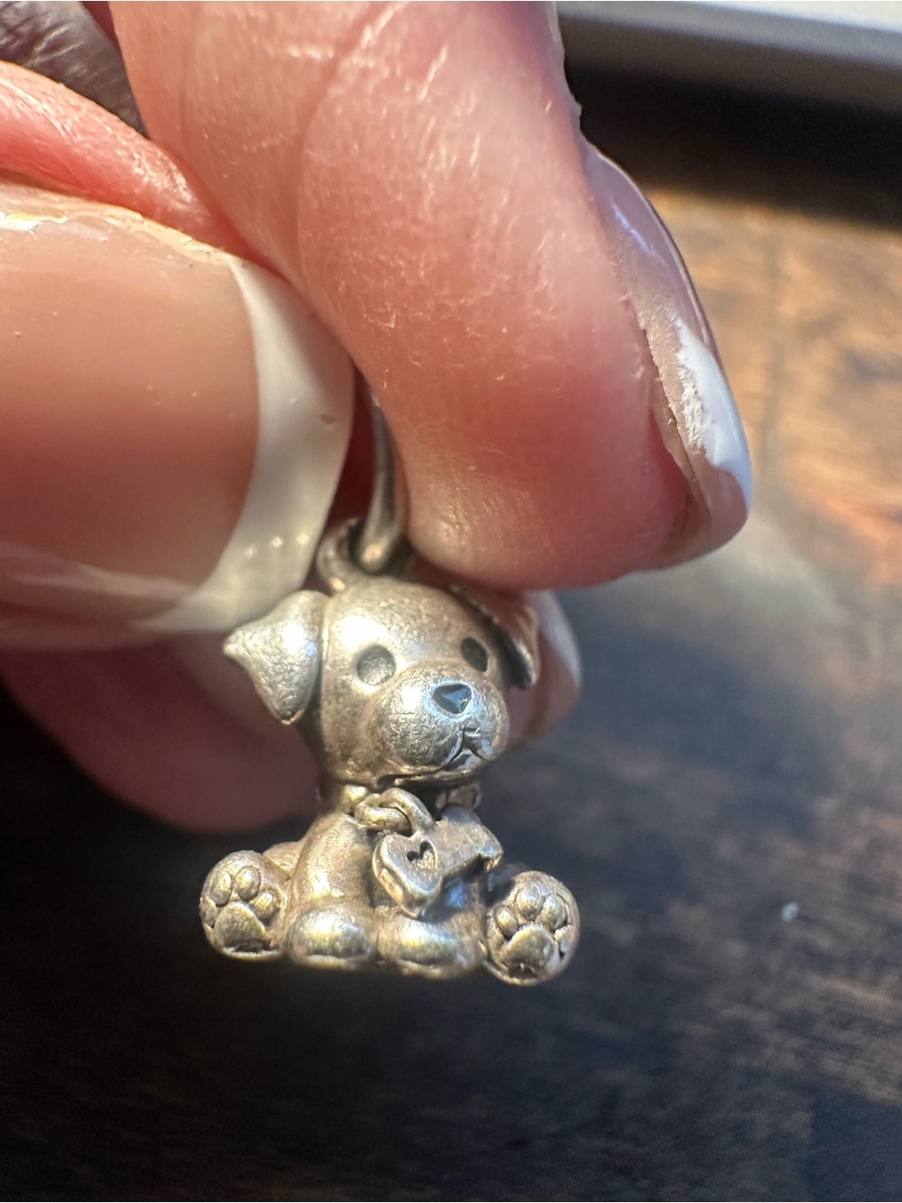 Pandora Silver Puppy Charm Bracelet Dangle authentic